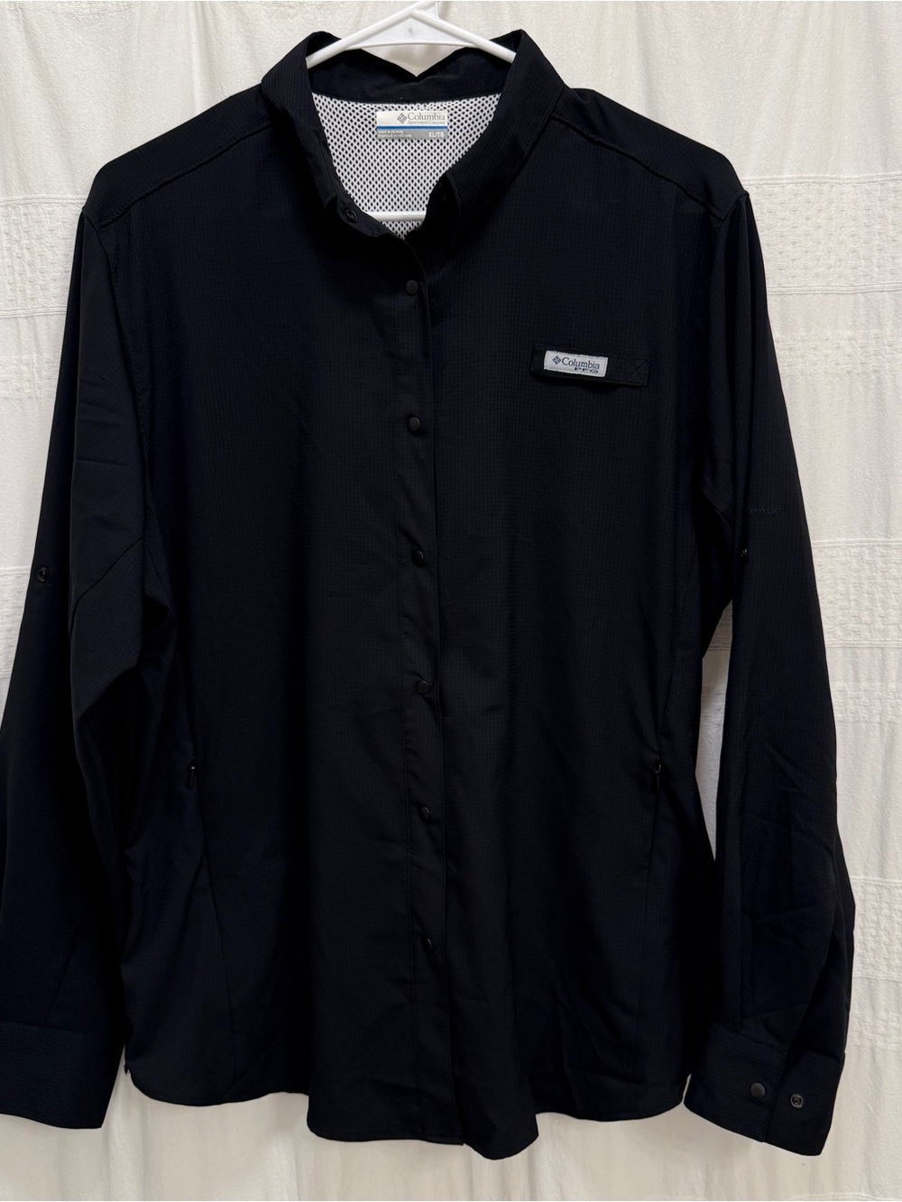 Columbia PFG Long-Sleeve Button Down Black Womens XL Fishing Shirt Performance
